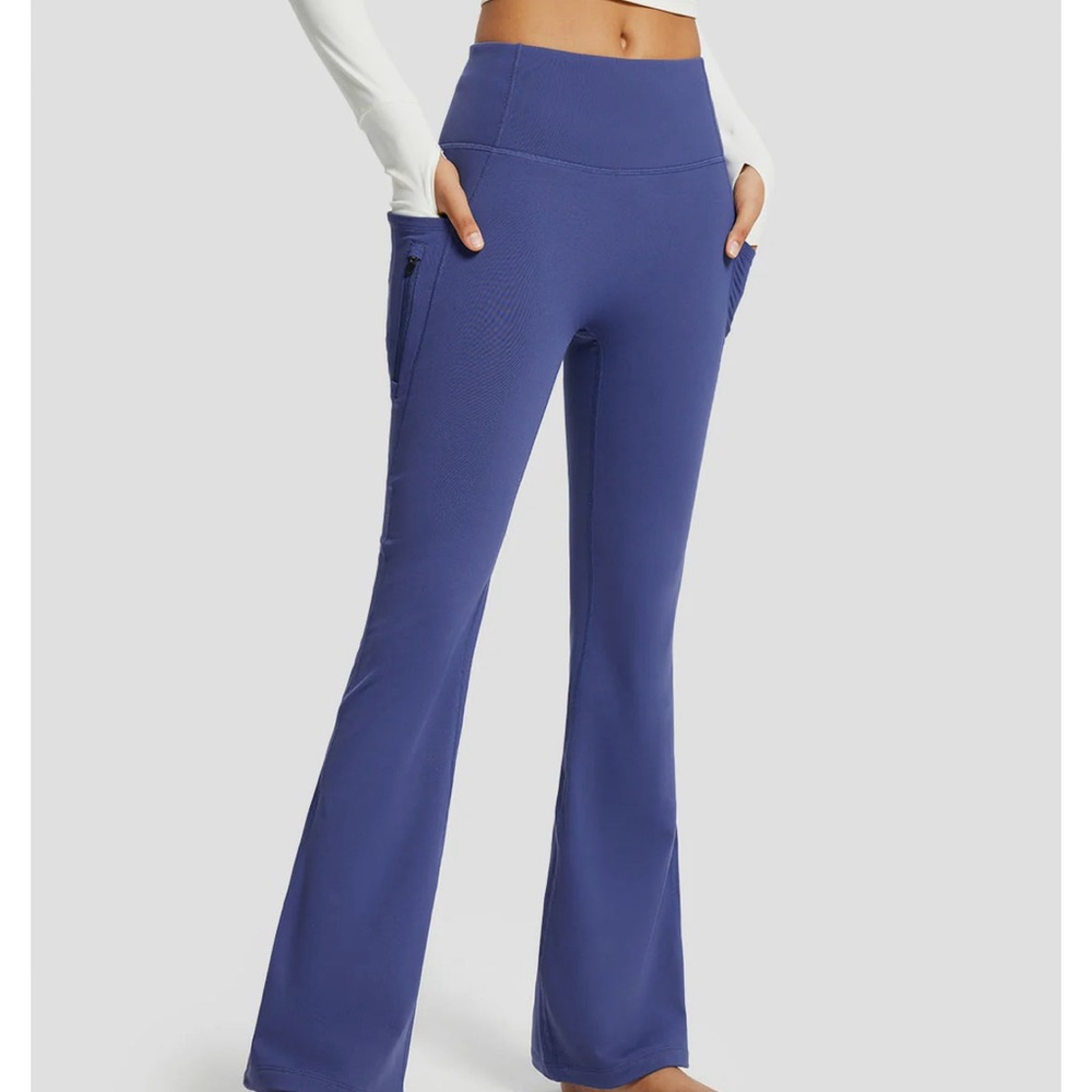 Baleaf Blue Boot Cut Flare Pants with High Waist
